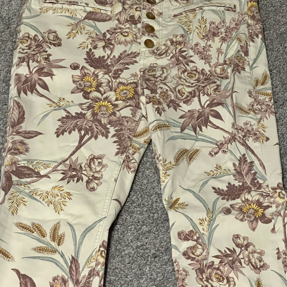 Anthropologie Pilcro & The Letterpress The High Rise Trouser Bootcut Floral Sz30 - Picture 6 of 13